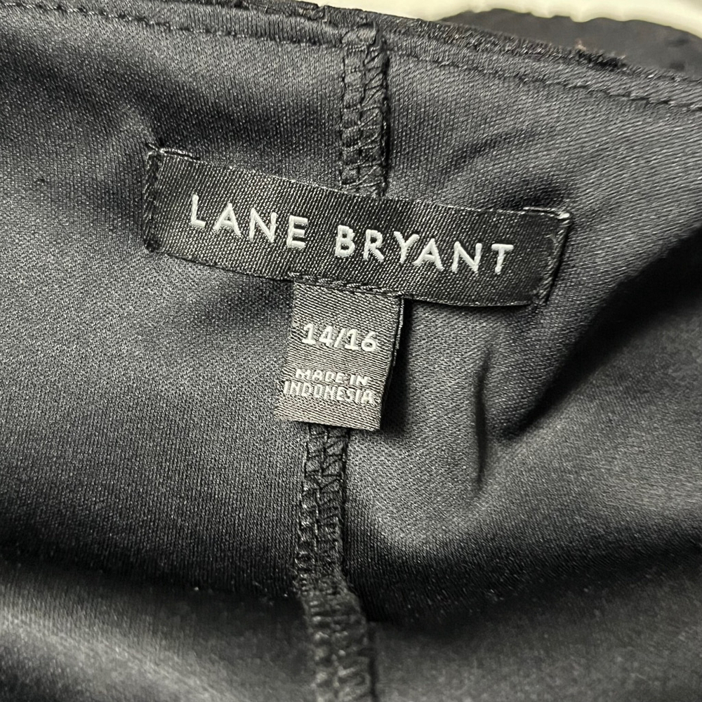 Lane Bryant Black Surplice Vneck Peplum Blouse Size 1X - Picture 8 of 11